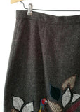 New Anthropologie Brown Wool Bird Print "In the Trees Skirt" by Floreat, Size 10, Originally $158