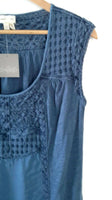 New Anthropologie Blue Crochet Lace "Pieced Lace Top" by Meadow Rue, Size 8, Originally $68