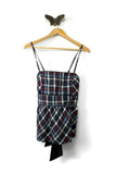 New Anthropologie "Blue Plaid Corset Top" by Odille, Size 4, Originally $78
