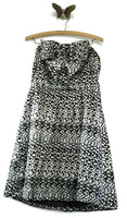 New Anthropologie Black & Silver Geometric Print "Tinseled Jacquard Dress" by Eva Franco, Size 14, Originally $228