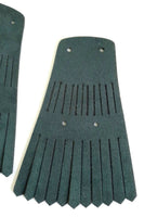 New Modcloth "Make the Upgrade Kiltie Fringe Set" Green Faux Suede Shoe Tassels
