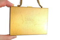 Vintage Pearl Abalone & Brass Compact Makeup Purse