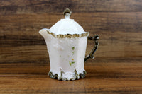 Antique 1800's-Era Milk Glass & Gold Creamer