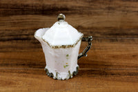 Antique 1800's-Era Milk Glass & Gold Creamer