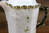 Antique 1800's-Era Milk Glass & Gold Creamer