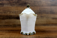 Antique 1800's-Era Milk Glass & Gold Creamer