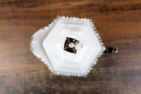 Antique 1800's-Era Milk Glass & Gold Creamer