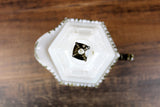 Antique 1800's-Era Milk Glass & Gold Creamer