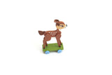 Artisan-Made Vintage 1:12 Miniature Dollhouse Wooden Deer Ride On Toy Signed by Clara R