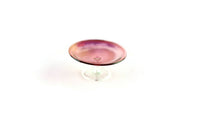 Artisan-Made Vintage 1:12 Miniature Dollhouse Iridescent Pink Glass Pedestal Bowl