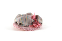 Artisan-Made Vintage Pink & Gray 1:12 Miniature Dollhouse Hat by Nancy Manders