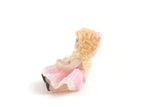 Artisan-Made Vintage 1:12 Miniature Dollhouse Porcelain Doll with Pink Dress