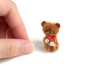 Artisan-Made Vintage 1:12 Miniature Dollhouse Fuzzy Brown Teddy Bear