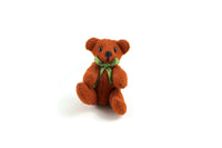 Artisan-Made Vintage 1:12 Miniature Dollhouse Brown Teddy Bear Signed SW
