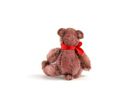 Artisan-Made Vintage 1:12 Miniature Dollhouse Pinkish-Brown Teddy Bear