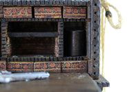 Artisan-Made Vintage 1:12 Wooden Dollhouse Carved Secretary Desk with Pistol by Jerry McLoney