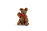 Artisan-Made Vintage 1:12 Miniature Dollhouse Dark Brown Teddy Bear Signed Diane