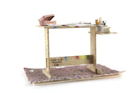 Artisan-Made Vintage 1:12 Miniature Dollhouse Art Studio Craft Table with Accessories Signed by Jo Dewane Numbered 208/250