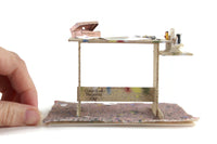 Artisan-Made Vintage 1:12 Miniature Dollhouse Art Studio Craft Table with Accessories Signed by Jo Dewane Numbered 208/250