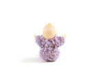 Artisan-Made Vintage 1:12 Miniature Dollhouse Baby Doll in Purple Crochet Outfit