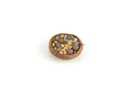 Artisan-Made Vintage 1:12 Miniature Dollhouse Mixed Nuts in Acorn Dish with Nut Meal Pick