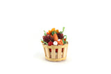 Vintage 1:12 Miniature Dollhouse Bushel Basket with Assorted Fruit & Vegetables