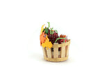 Vintage 1:12 Miniature Dollhouse Bushel Basket with Assorted Fruit & Vegetables