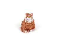 Artisan-Made Vintage 1:12 Miniature Dollhouse Brown & White Cat Figurine Signed by Carol Palmer