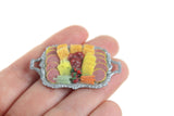 Artisan-Made Vintage 1:12 Miniature Dollhouse Charcuterie Board on Silver Serving Tray