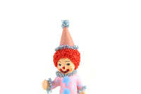Artisan-Made Vintage 1:12 Miniature Dollhouse Pink & Blue Clown Doll