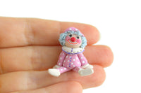 Artisan-Made Vintage 1:12 Miniature Dollhouse Pink & White Clown Doll