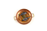 Artisan-Made Vintage 1:12 Miniature Dollhouse Copper Pan with Fish & Lemon Wedges