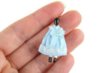 Artisan-Made Vintage 1:12 Miniature Dollhouse Doll in Blue Dress