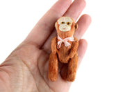 Artisan-Made Vintage 1:12 Miniature Dollhouse Toy Plush Monkey