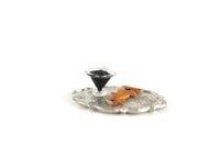 Artisan-Made Vintage 1:12 Miniature Dollhouse Crackers & Caviar Dish on Silver Serving Tray