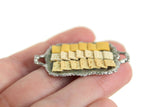 Artisan-Made Vintage 1:12 Miniature Dollhouse Cheese & Crackers on Silver Serving Tray