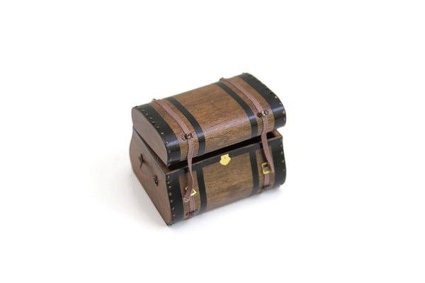 Artisan-Made Vintage 1:12 Miniature Dollhouse Travel Trunk or Chest by Suzanne Russo