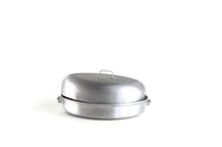 Artisan-Made Vintage 1:12 Miniature Dollhouse Roasted Turkey or Chicken & Sides in Silver Roasting Pan Signed T.E