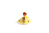 Artisan-Made Rare Vintage 1:12 Miniature Figurine #133 in Yellow Dress by Pat Kunstman
