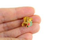 Artisan-Made Vintage Miniature Dollhouse Micro Mini Wooden Baby Chair Signed by Shoettg