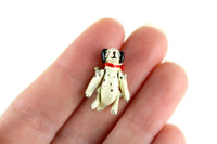 Artisan-Made Vintage 1:12 Miniature Dollhouse Jointed Dalmatian Puppy Toy