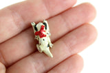 Artisan-Made Vintage 1:12 Miniature Dollhouse Jointed Dalmatian Puppy Toy