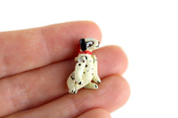 Artisan-Made Vintage 1:12 Miniature Dollhouse Jointed Dalmatian Puppy Toy