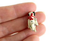 Artisan-Made Vintage 1:12 Miniature Dollhouse Jointed Dalmatian Puppy Toy