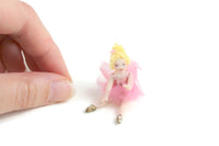 Artisan-Made Vintage 1:12 Miniature Dollhouse Porcelain Ballerina Doll with Pink Tutu by Loretta Kasza