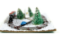 Artisan-Made Vintage 1:12 Miniature Dollhouse Model Train Set Signed M. Entzminger