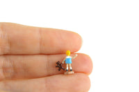 Artisan-Made Vintage 1:12 Miniature Dollhouse Metal Disney Christopher Robin & Pooh Figurine