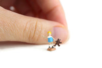 Artisan-Made Vintage 1:12 Miniature Dollhouse Metal Disney Christopher Robin & Pooh Figurine