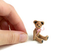 Artisan-Made Vintage 1:12 Miniature Dollhouse Light Brown Metal Teddy Bear
