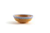 Artisan-Made Vintage 1:12 Miniature Dollhouse Orange & Blue Stoneware Bowl